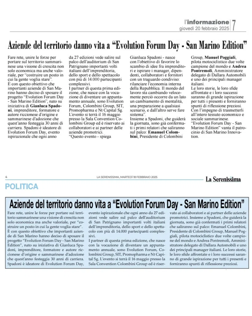 rassegna stampa efday rsm