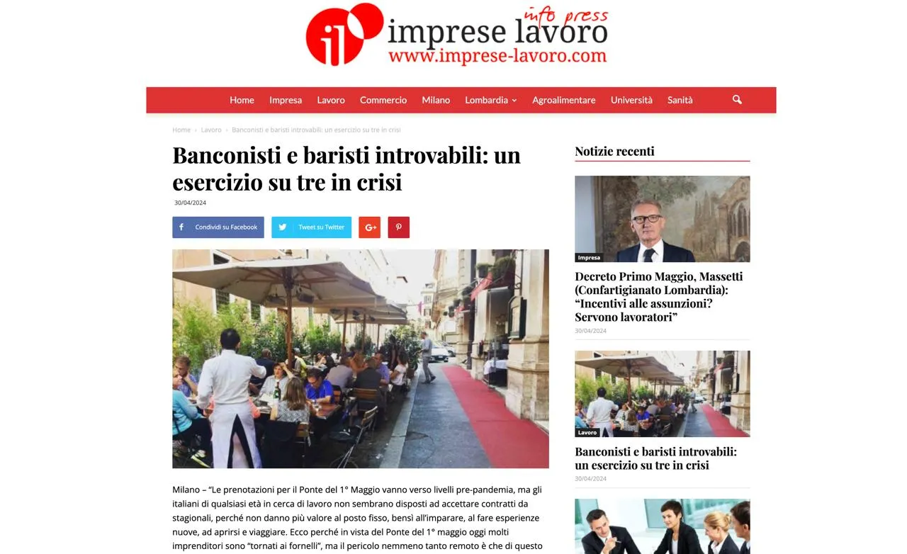 Banconisti e baristi introvabili: un esercizio su tre in crisi
